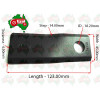 RH Disc Mower Blade ID 18.20mm, 123mm x 45mm x 4mm 