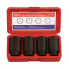 4 Piece Metric Spindle Nut Impact Socket Set (12Point)